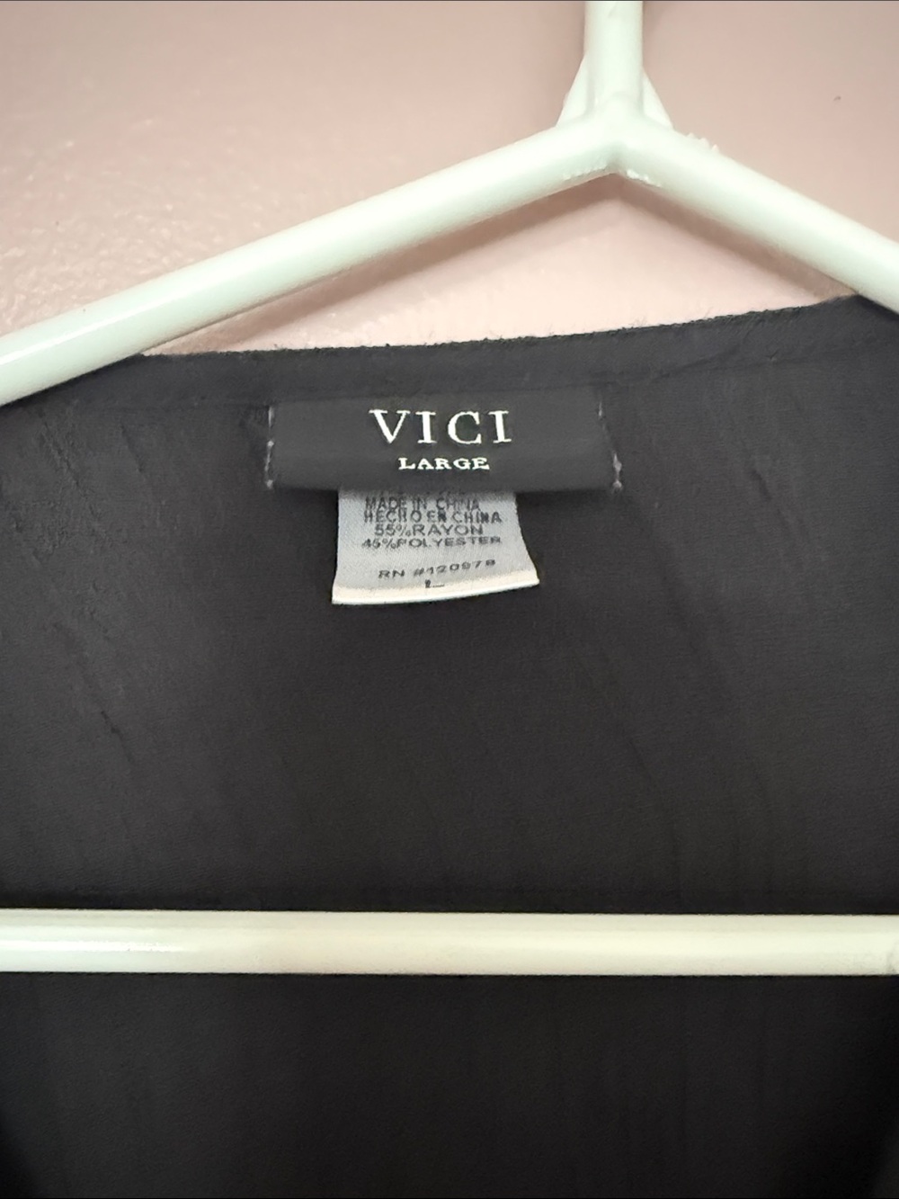 VICI Black V-Neck Tunic with Multicolor Floral Embroidery - Picture 4 of 4